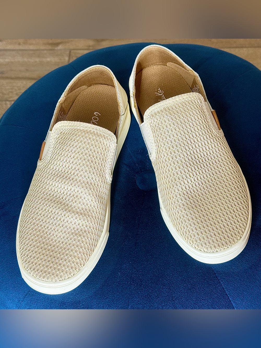 OluKai Pehuea Cream Mesh Slip-On Loafers